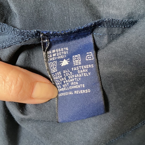 Tommy Hilfiger Shirt Blouse Y2K Cotton Velcro Closure, Dark Blue, M - Picture 9 of 9